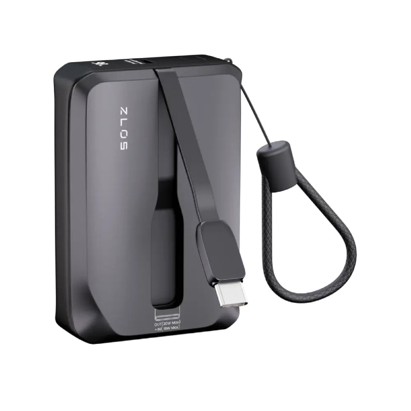 ZLOS MINI Power Bank with Built-in Cables - 10,000mAh / 22.5W / USB-C