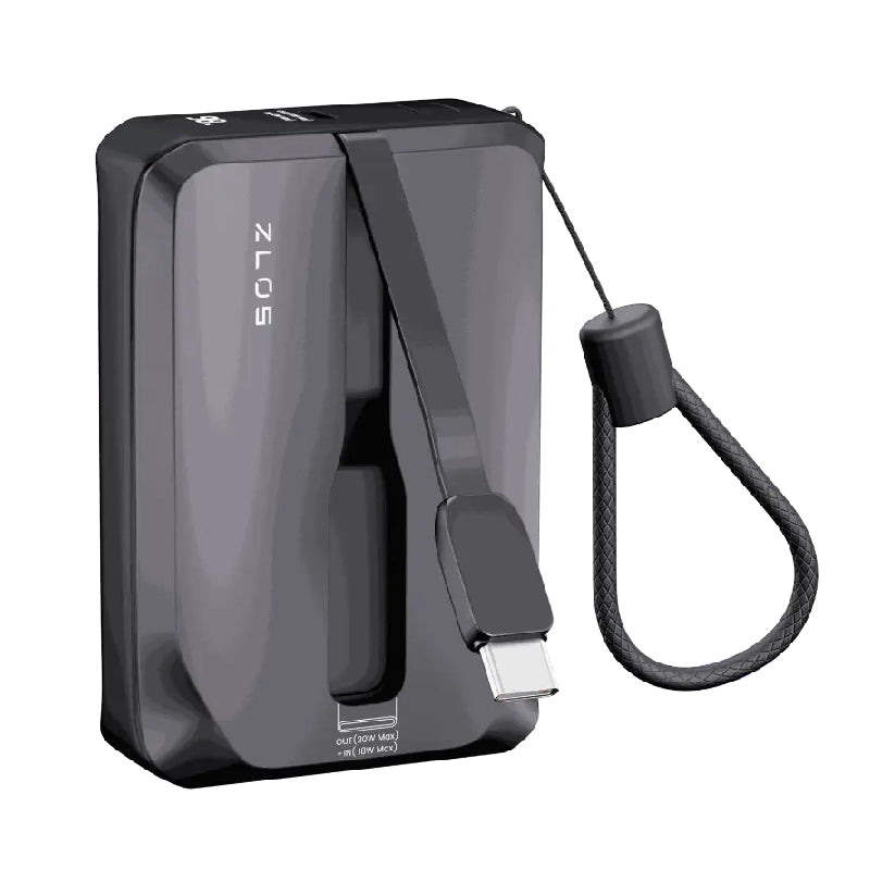 ZLOS MINI Power Bank with Built-in Cables - 10,000mAh / 22.5W / USB-C