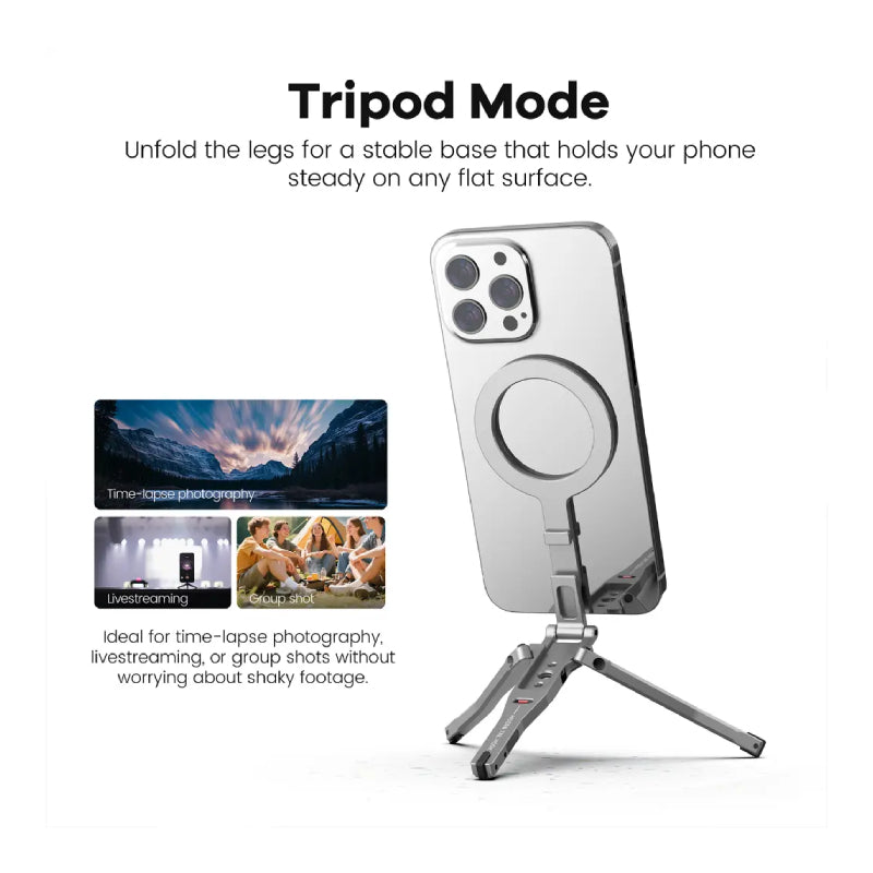 ZLOS PS03 MagFlex Multi-Stand Foldable MagSafe Tripod Phone Holder