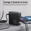 ZLOS 4-Port GaN Charger with Cable - 100W / USB-C / USB-A / Black
