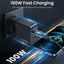 ZLOS GaN Multi-Port Fast Charger - 100W / USB-C / USB-A / Black
