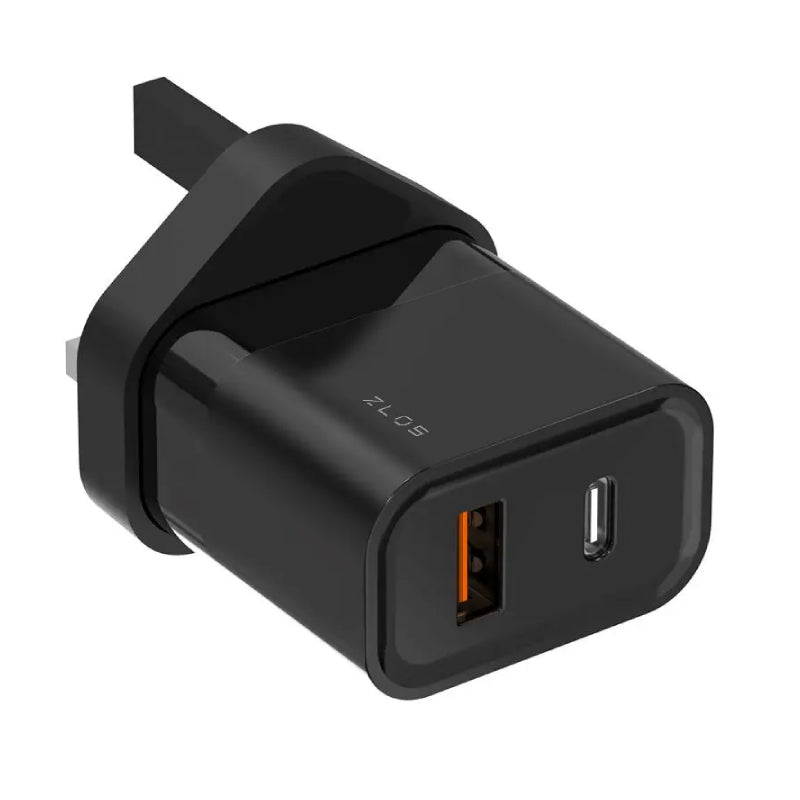 ZLOS 2-Port Gan Fast Charger - 45W / USB-C / USB-A / Black