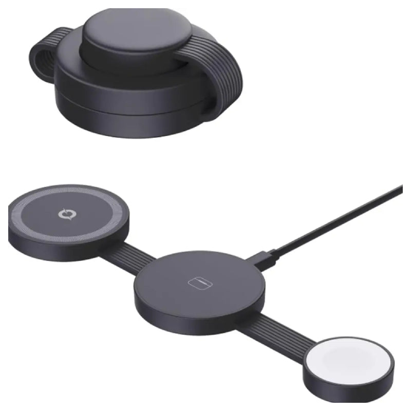 ZLOS MM01 3-in-1 Foldable Wireless Magnetic Charging Station - 15W / Black