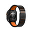 Uniq Strova Flex Self-Adjustable Steel Link Band for Apple Watch 49/46/45/44mm - Midnight Black/Volt Orange