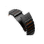 Uniq Strova Flex Self-Adjustable Steel Link Band for Apple Watch 49/46/45/44mm - Midnight Black/Volt Orange