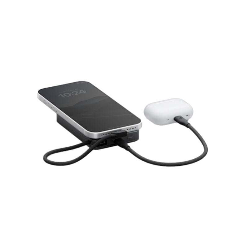 Energea Integra 20s MagSafe Power Bank With Built-in Cable - 10000mAh / USB-C / Gunmetal