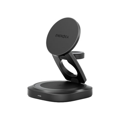 Energea AluMag Gyro 3-in-1 Foldable Wireless Charger - 35W / Gunmetal