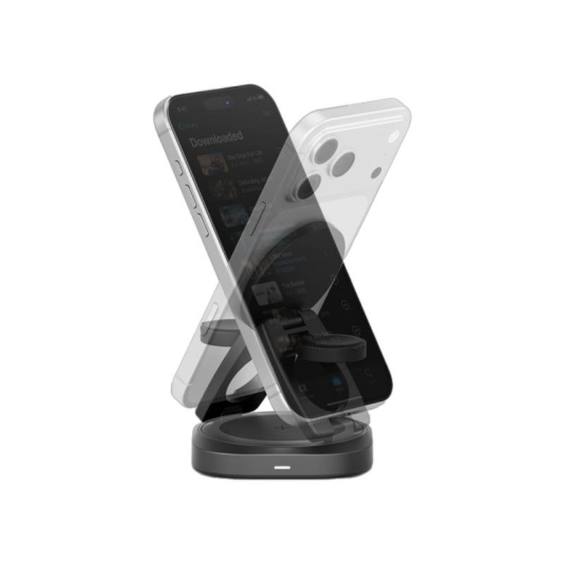 Energea AluMag Gyro 3-in-1 Foldable Wireless Charger - 35W / Gunmetal