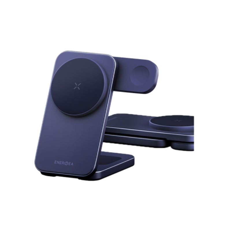 Energea MagTrio2 3-in-1 Foldable Magnetic Wireless Charger - Indigo Blue