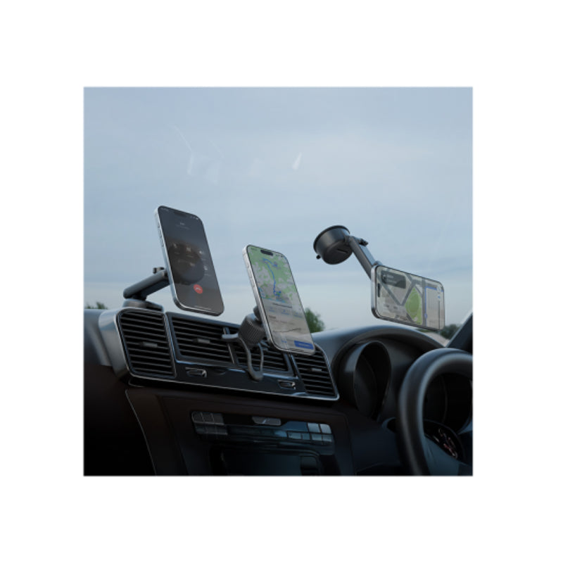 Energea MagDrive Kit Windscreen / Airvent Mount Wireless Car Charger - Black