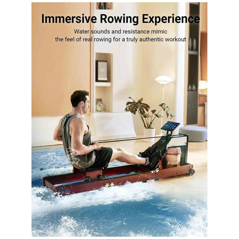King Smith Water Rowing Machine With Tri-Fold Patent - Walnut
