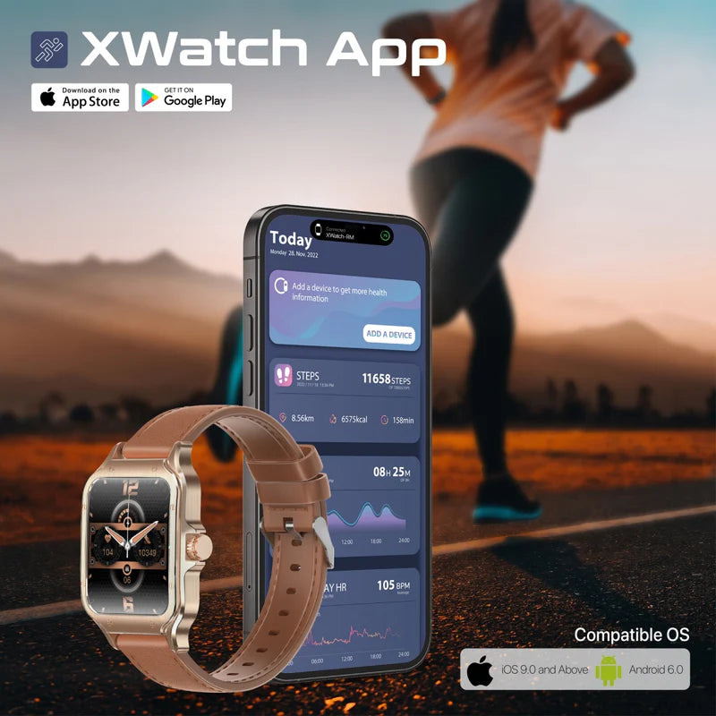 PROMATE XWatch-RM Smart Watch - 1.78" Curved AMOLED / Bluetooth / Gold