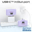 PROMATE PowerUp-10Duo Ultra-Compact Fast Charging Power Bank - 20W / USB-C / Lightning / Purple