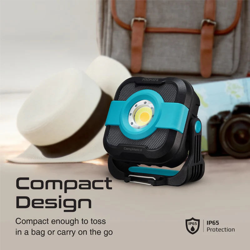 PROMATE CampMate-3 Power Bank With Camping Light - 9000mah / USB-C / Black