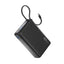 PROMATE Titan-35W Power Bank with Built-in USB-C Cable - 35W / USB-C / USB-A / Black