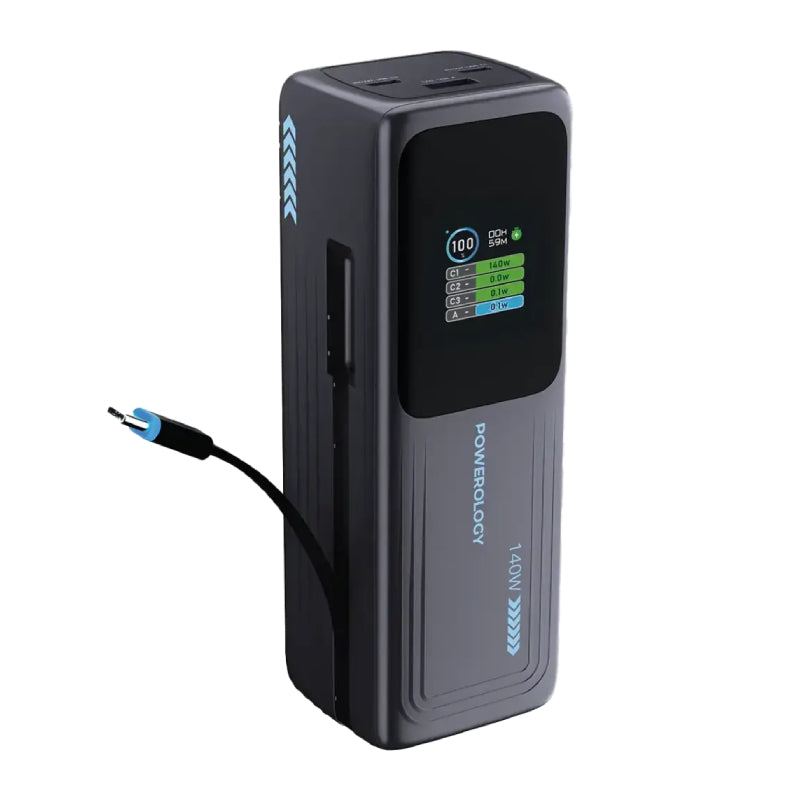 باورولوجي 4 في 1 باور بانك - 10000mAh / لايتنينج / نوع-سي / أسود