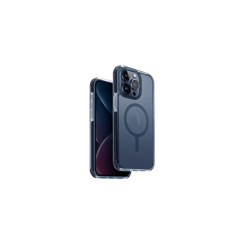Uniq Hybrid Combat MagSafe Case for Apple iPhone 15 Pro - Smoke Blue