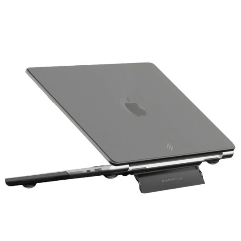 Smartix Premium Matte Clear Shell with Stand For MacBook Air 13.6″ - Black