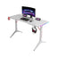 Gamax D2208W RGB Carbon Fiber Gaming Table with MousePad - White