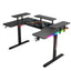 Gamax P203 RGB Carbon Fiber Gaming Workstation Desk with Multi-Level Shelves & Mousepad - Black