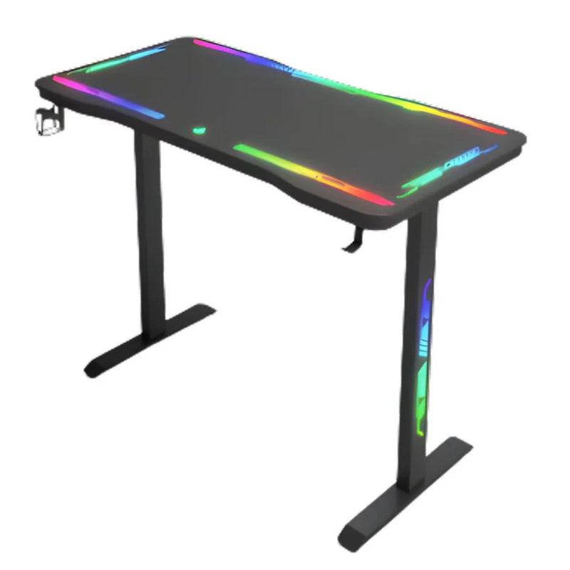 Gamax P206 RGB Tempered Glass Surface Gaming Table with Mousepad - Black