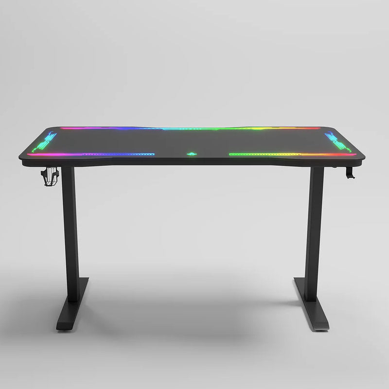Gamax P206 RGB Tempered Glass Surface Gaming Table with Mousepad - Black