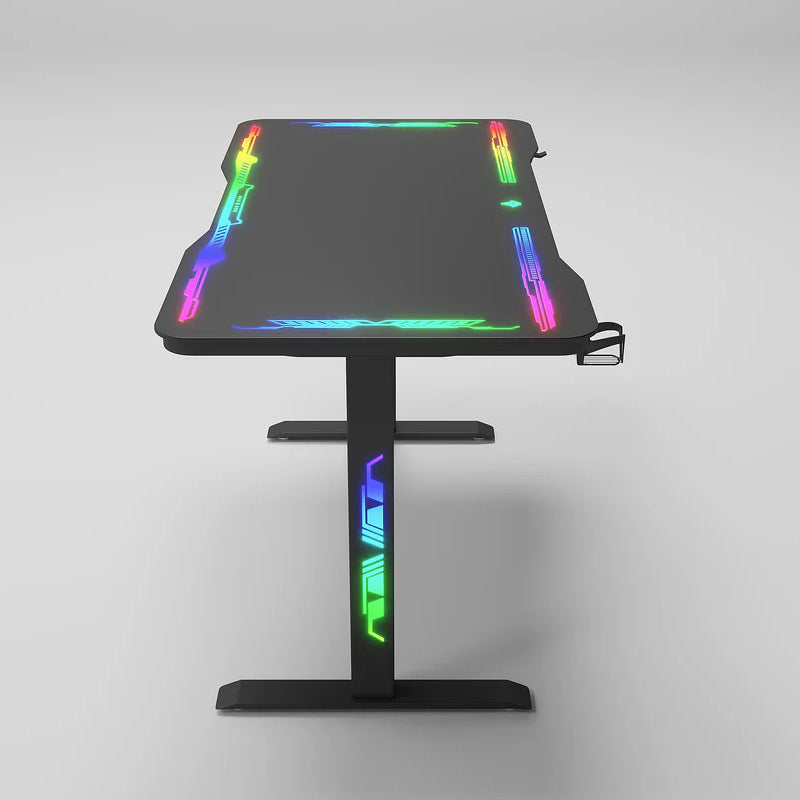 Gamax P206 RGB Tempered Glass Surface Gaming Table with Mousepad - Black