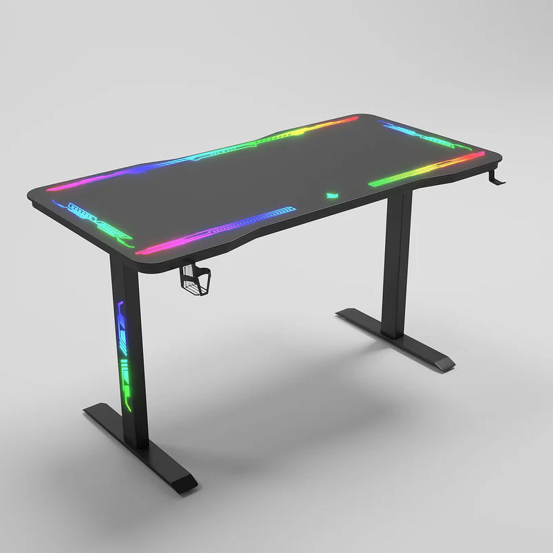 Gamax P206 RGB Tempered Glass Surface Gaming Table with Mousepad - Black