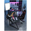 Gamax D2204B Curved Carbon fiber Gaming Table with Multi Level Shelves & Mousepad - Black