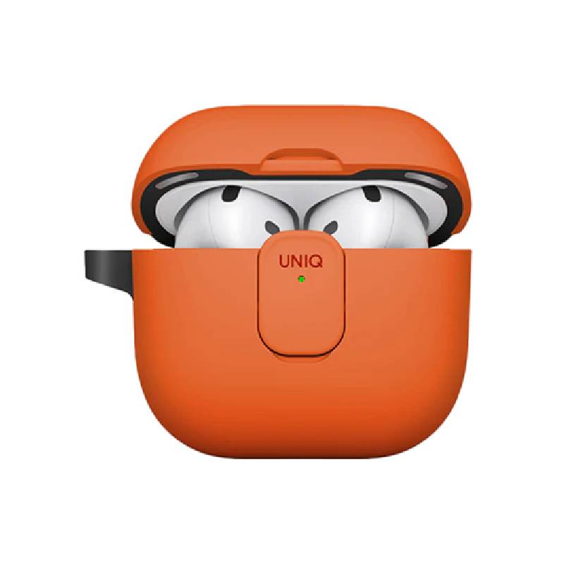 Uniq Clyde Lock Case for Apple Airpods 4th Gen - Volt Orange & Charcoal