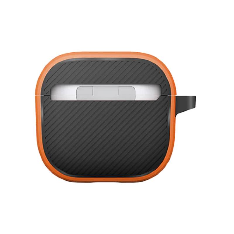 Uniq Clyde Lock Case for Apple Airpods 4th Gen - Volt Orange & Charcoal