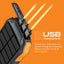 PROMATE SolarTank-10PDQi Rugged EcoLight Solar Power Bank - 10000mAh / USB-A / USB-C