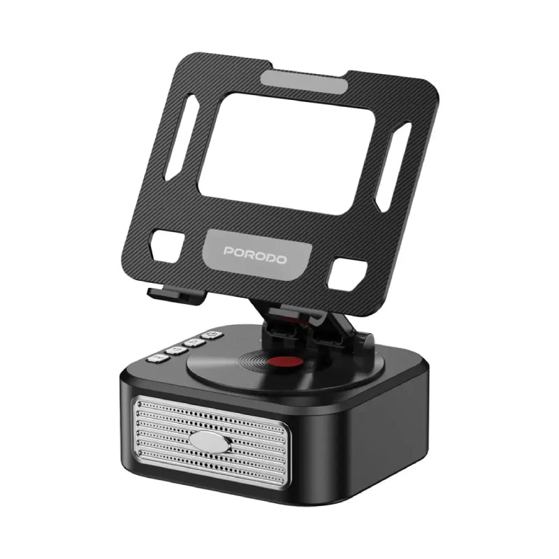 Porodo Lifestyle Multifunctional Tablet Stand with Speaker & Power Bank - Black