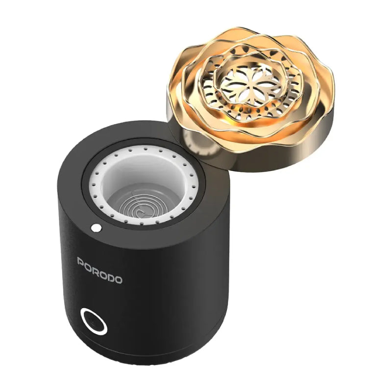Porodo Lifestyle Rose Mini Incense Burner - 1800mAh / 18W / Type-C / Black