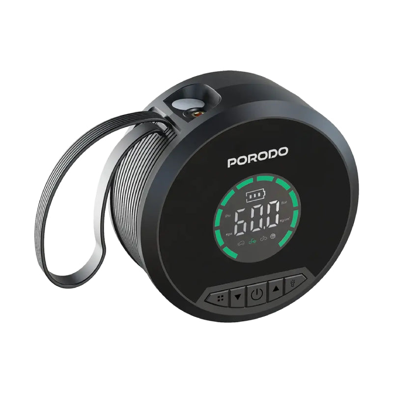 Porodo Gagefit Power Bank & Jump Starter with Tire Inflator & Lightning Lamp - 8000mAh / Black