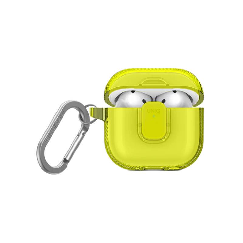 Uniq Glase Pro Lock Case for Apple Airpods 4th Gen - Light Lime