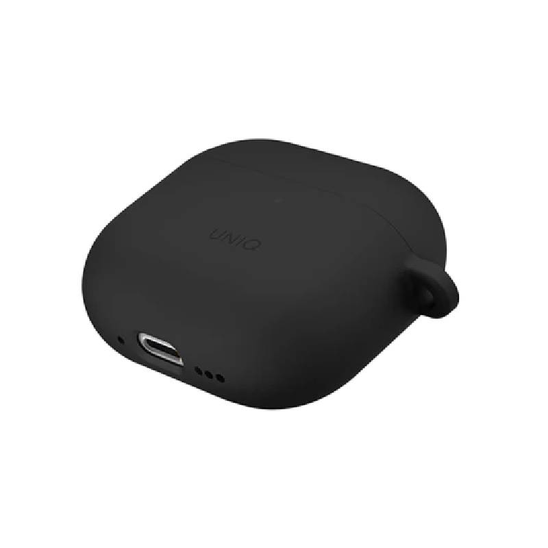 Uniq Nexo Active Hybrid Silicone Airpods 4th Gen Case With Sports Ear Hooks - Black