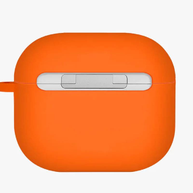 Uniq Nexo Active Hybrid Silicone Airpods 4th Gen Case With Sports Ear Hooks - Volt Orange