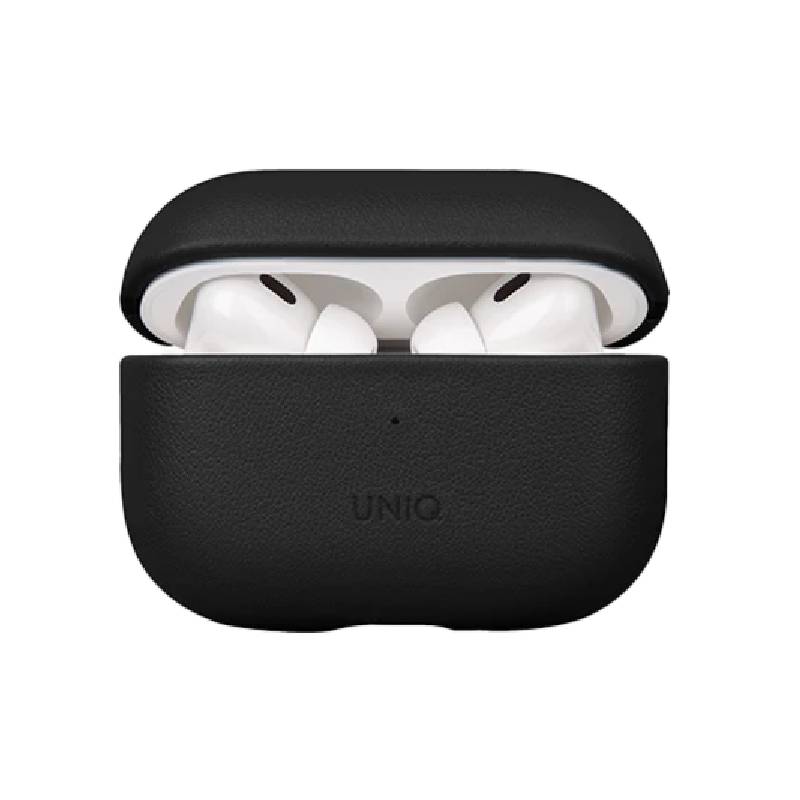 Uniq Terra Genuine Leather Snap Case for Apple Airpods Pro 2 - Dallas Black