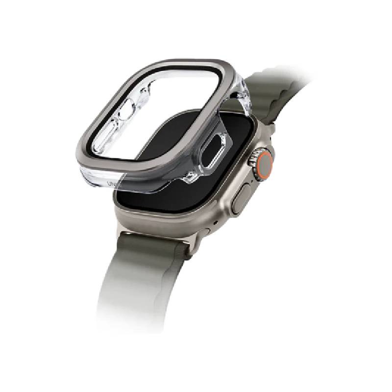 Uniq Voute Watch Case With Screen Protection for Apple Watch Ultra 49mm - Titanium Silver