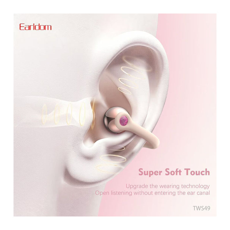 Earldom TWS49 Ear-Clip Wireless Earbuds - Bluetooth / Pink