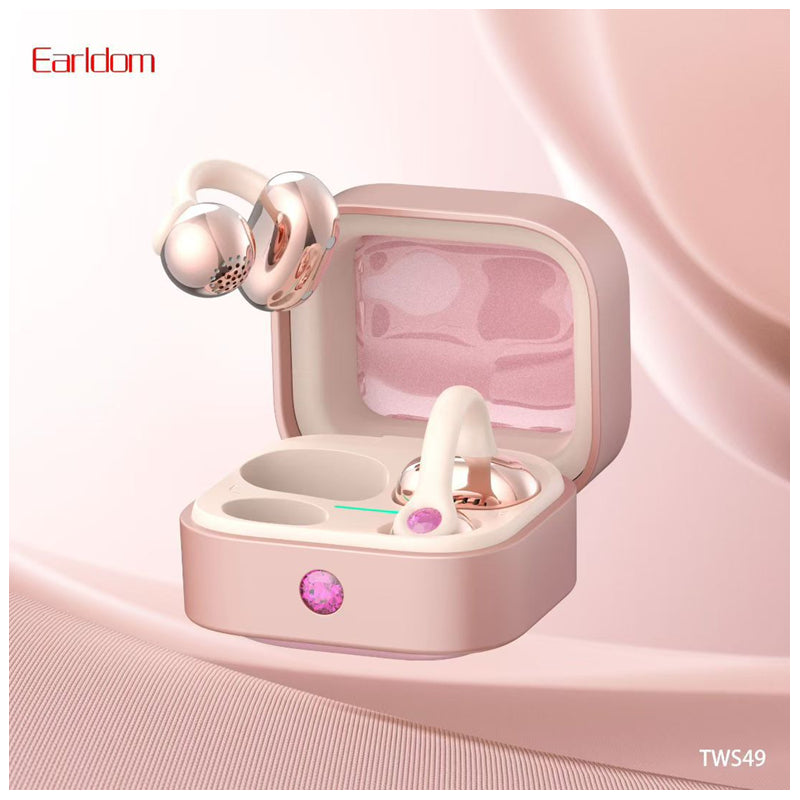 Earldom TWS49 Ear-Clip Wireless Earbuds - Bluetooth / Pink