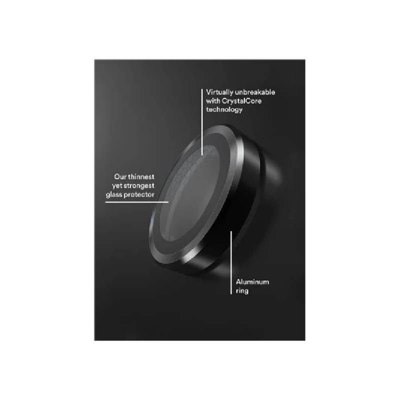 BodyGuardz Apex Individual Camera Lens Protector for Apple iPhone 16 & 16 Plus - Black