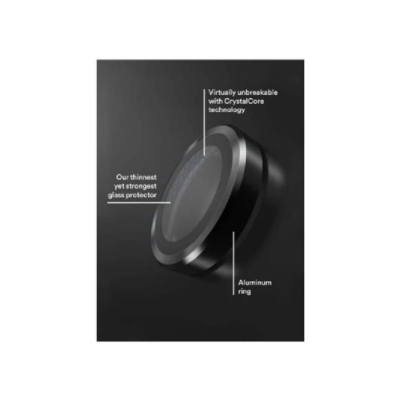 BodyGuardz Pure 3 Individual Camera Lens Protector for Apple iPhone 16 Pro and 16 Pro Max - Black