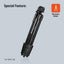 Porodo Professional Gimbal Tripod - Black