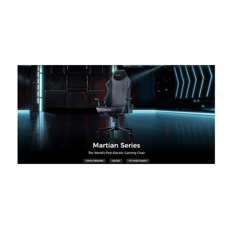 DXRacer MARTIAN Series Electric Adjustable Backrest Large Gaming Chair - Fabric / 5000mAh / Black