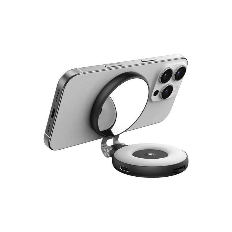 TELESIN C03 Magnetic Selfie Ring Light Phone Grip - Black