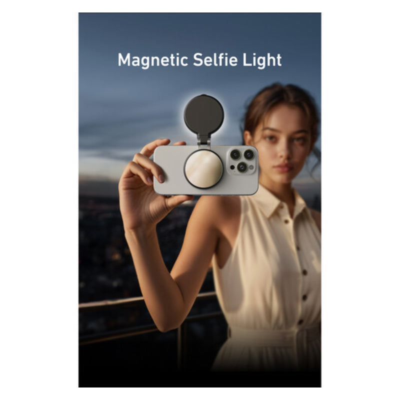 TELESIN C03 Magnetic Selfie Ring Light Phone Grip - Black