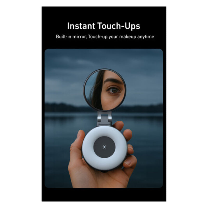 TELESIN C03 Magnetic Selfie Ring Light Phone Grip - Black