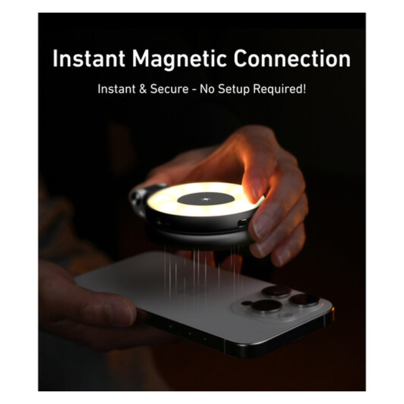 TELESIN C03 Magnetic Selfie Ring Light Phone Grip - Black